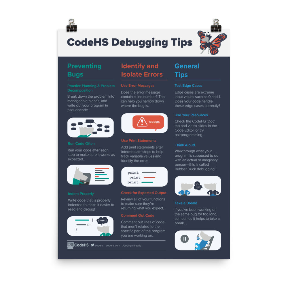 Debugging Tips Poster – CodeHS